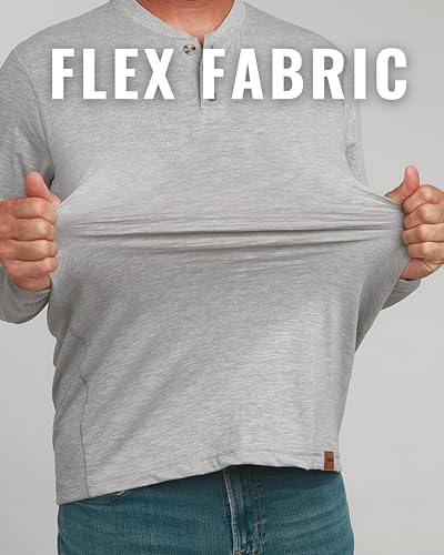 Venado Henley Long Sleeve Shirts for Men - Mens Henley with Flex Material3