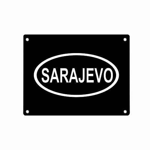 playdiss Car Sarajevo City Country Code Oval Personalized Metal Tin Sign Pin-up Decor