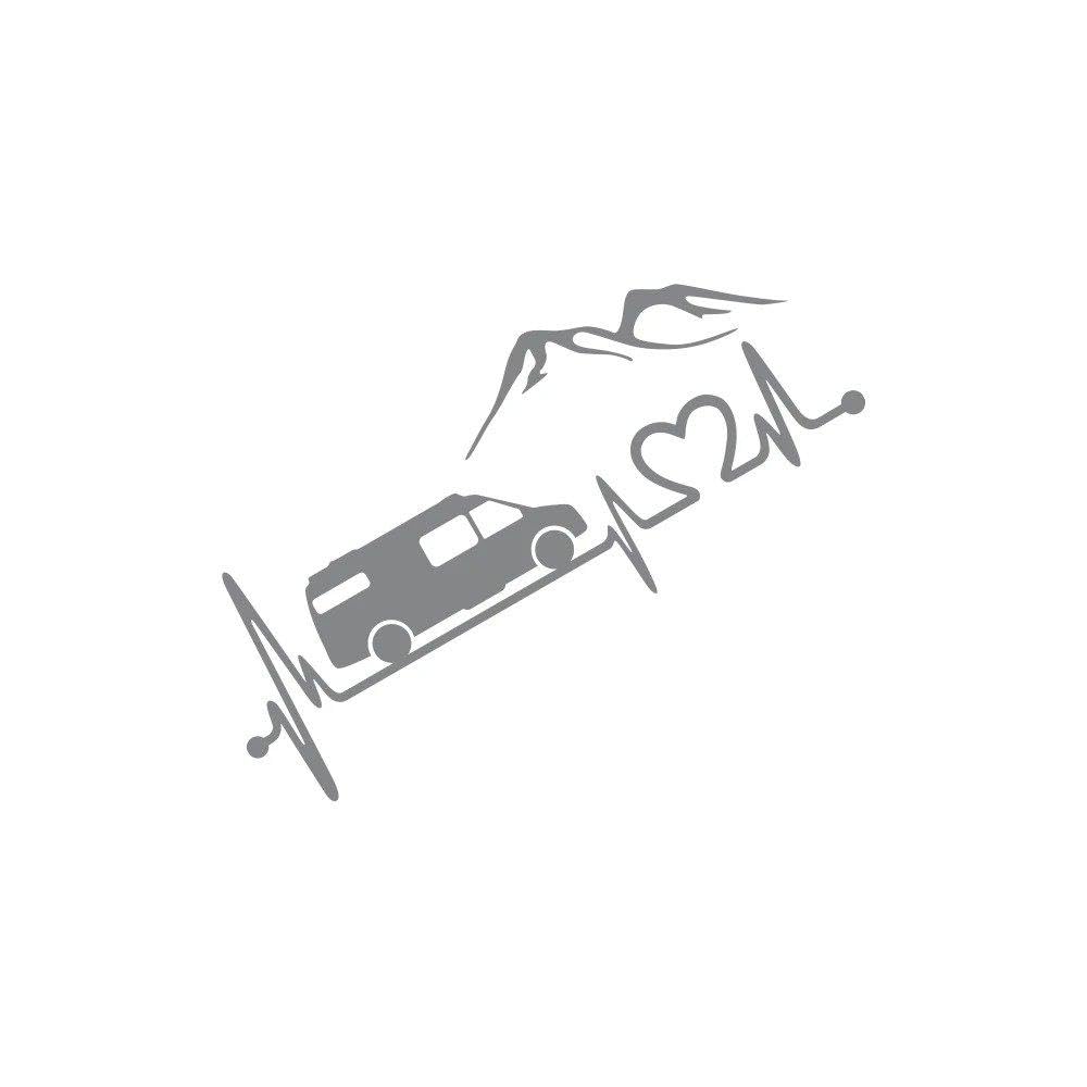 Autocollant voiture montagne en vinyle haute résistance finition gris brillant