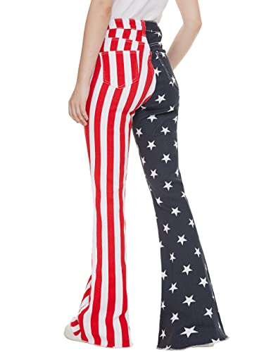 Bell Bottom Jeans for Women High Waisted Stretch American Flag Flare Jeans Denim Bootcut Pants2