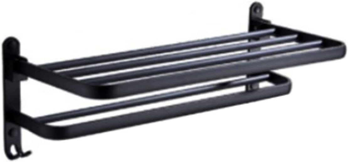 Punch-Free Wall Mount Bathroom Towel Storage Rack Double-Layer Waterproof Rustproof Wall Shelf Floating Strong Bearing