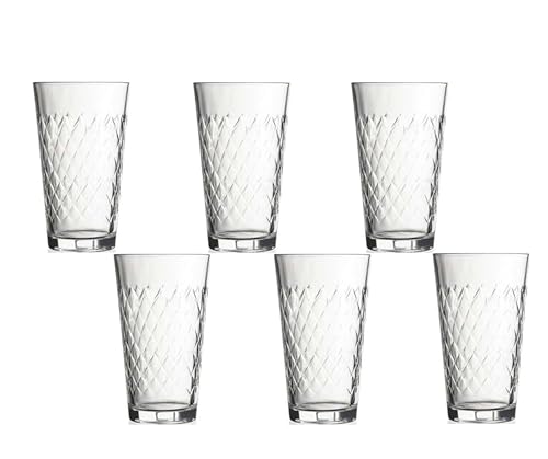 Generisch Trinkgläser mit Rautenmuster, 6 Stück