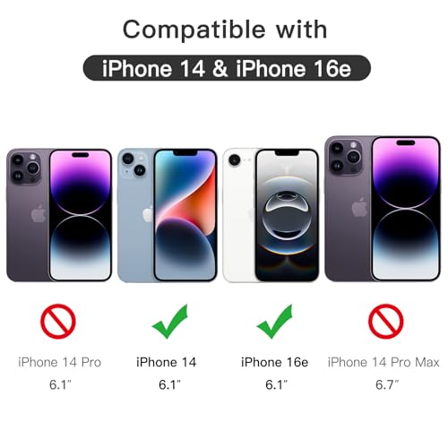 JETech Full Coverage Screen Protector for iPhone 16e 2025, iPhone 14 6.1-Inch, Black Edge Tempered Glass Film with Easy Installation Tool, Case-Friendly, HD Clear, 3-Pack