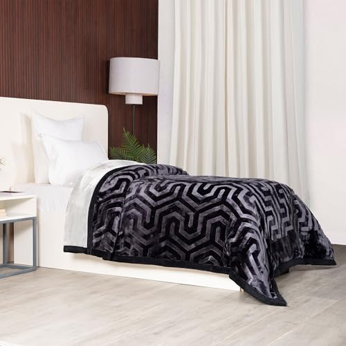 Image of MYTRIDENT Classic Style Me Solid Single Mink Blanket, 4kg, 100% Polyster, Matcha
