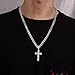 Besteel 925 Sterling Silver Cross Necklace for Men Women | 5mm 316L Stainless Steel Diamond-Cut Cuban Link Curb Chain, Beveled-Edge Religous Pendant Jewelry, 16-30'' Christian Baptism Gift 18 Inches