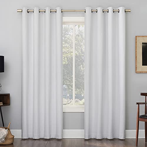 Sun Zero Marino Tonal Textura Draft Shield Forro Polar Aislado Total Cortina Ojales, 127 x 213 cm, Color Blanco Cover