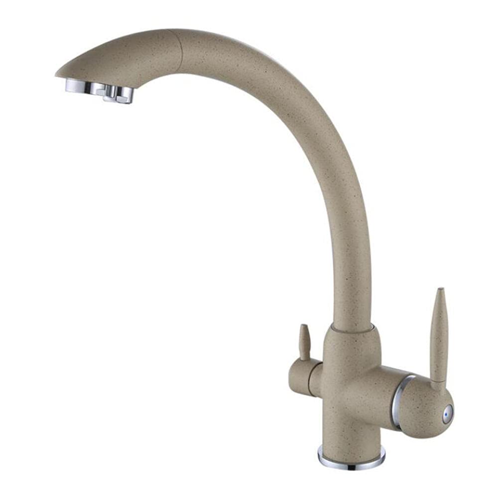 Kitchen Faucets Kitchen Faucet 3 Way Brass 360 ° Rotat Straight Drink Water Hot and Cold Water Filter Kitchen Sink Faucets/Oat/a