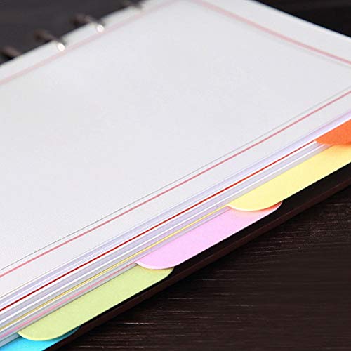 Divisórias de índice classificadas de números coloridos, separadoras de páginas para caderno, A4, 6