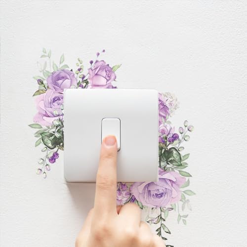 BEAMARKER 4 Stück Pflanzen n Schalter Aufkleber 9.5x5.7 Zoll Wasserdicht Grüne Pflanzen Rose Wandaufkleber Dekoration Einzigartige Lichtschalter Aufkleber Aufkleber Steckdose Dekoration für Zuhause