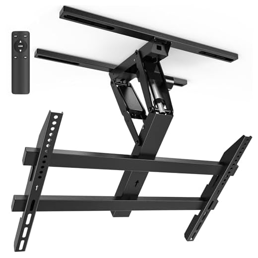 Xyndyx Elektrische TV-Deckenhalterung mit Fernbedienung für 32–70 Zoll, Flach- und Curved-TVs, für Flache & Geneigte Decken, Max. VESA 600x400 mm, Schwarz