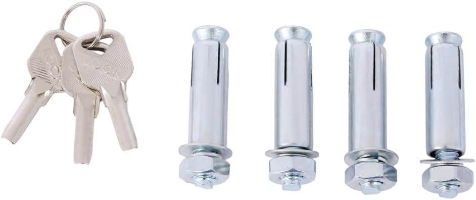 Parking Bollard, Heavy-Duty Pole Barrier with Lock, Foldable Parking Barrier for Car Protection, Durable Q235 Steel, Rust-Resistant Powder Coating, Easy Installation for Home Garage & Street Use
