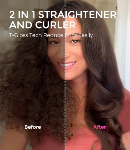 Image of TYMO Thermal Brush Curling Brush - STYLUX 1.7 Inch Blowout Volumizer with Flexi-Fit for Hair Straightening, Heated Round Styler Tool, Hair Straightener and Curler 2 in 1, Dual Voltage, Pink