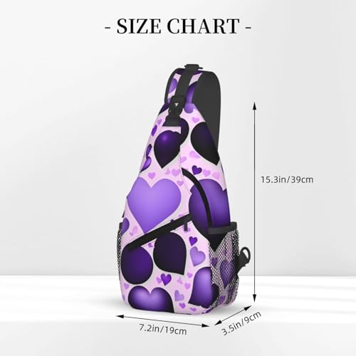 Mochila cruzada ligera con estampado de corazón negro miniatura 3