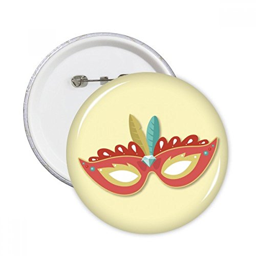 Masque Carnaval de Venise badge orange lot de 5 boutons ronds pour customisation de vêtements