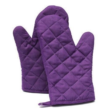 Generic 2Pcs Kitchen Heat Resistant Cotton Glove Microwave Oven Pot Holder Baking BBQ Cooking Glove