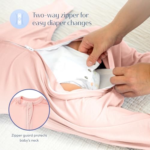 Image of SleepingBaby Bamboo Zipadee-Zip Transition Swaddle - EverSoft Starfish Design Breathable Wearable Blanket with Two-Way Zipper, Medium (6-12 months), Spice Gingham Check