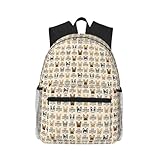 FBGHHTY I Love French Bulldog Print Leichter lässiger Rucksack Unisex Reise Laptop Tasche Ergonomische Schultergurte