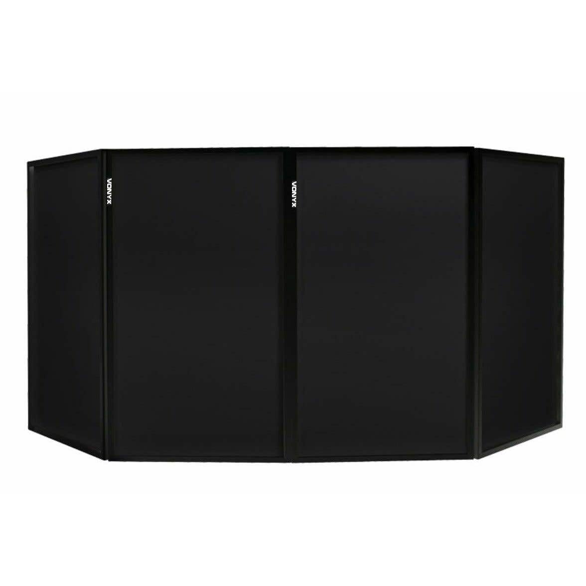 VONYX DB2 Cabina DJ - Pannelli di Ricambio, 4 Coperture in Lycra, Tessuto Nero Leggero, Facile da Installare, Finitura Professionale, Pannelli di Ricambio per Schermo DJ per Stand Mobile da Disco e