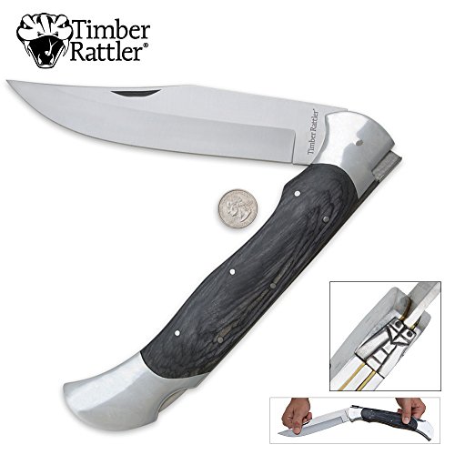 Timber Rattler Scarab Back Giant Lockback Pocket Knife - 8" Stainless Steel Blade