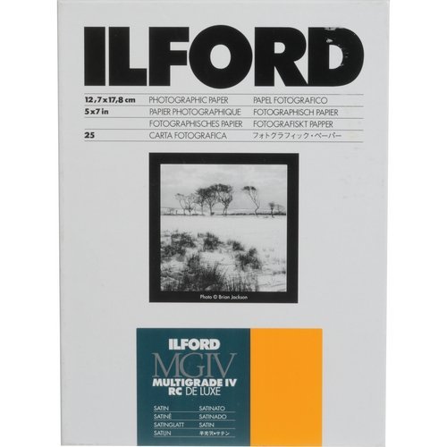 Ilford 1168255 Multigrade IV RC Deluxe Enduit de résine VC variable Contraste Noir et blanc ouvrant papier 12,7 x 17,8 cm – 25 feuilles – Satiné