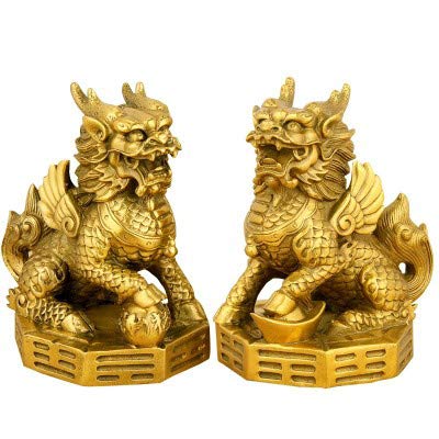 Licorne Feng Shui qilin en cuivre pour chasser les mauvais esprits et décorer le salon