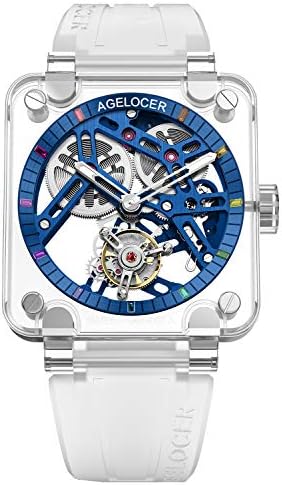 AGELOCER Tourbillon Watch Manual Mechanical Men Watches Sketelon Watch Original Design Glacier Series Sapphire Edition Luminous