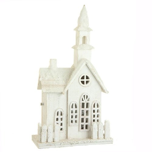 Lighted White Church