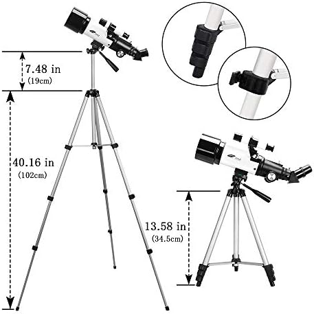 Telescope, Telescopes for Adults, Telescope for Kids Beginners 70mm Aperture 400mm AZ Mount, Fully Multi-Coated Optics, Astronomy Refractor with Tripod, Phone Adapter, Backpack 4 41j DuPD7mL. AC