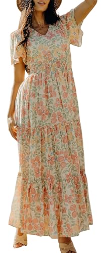 Mikarose Women's The Eden Flutter Sleeve Tiered Empire Waist Modest