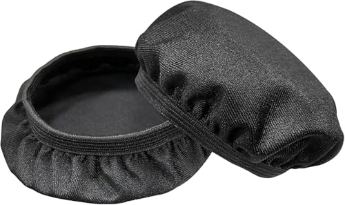 Cubiertas para orejeras de auriculares, funda elástica de tela flexible y lavable, 2 pares, tamaño grande miniatura 3
