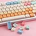 Sunzit MOA Profile PBT Keycaps,136 Keys Cute Fireworks Theme Custom Keycap 60 65 75 100 Percent,Dye-Sublimation Key caps Keyboard Keycap Set for Cherry MX Switches Mechanical Keyboards (Fireworks)