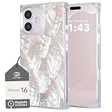 Cocomii - Rectangle Case Compatible with iPhone 16 - Compatible with MagSafe, Real Mother of Pearl, Opalescent Seashell, Glossy, Magnetic Phone Case for iPhone 16 6.1 inch, Iridescent