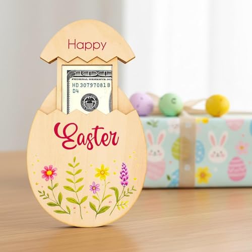 Support en bois Happy Easter - Idée cadeau pour fêtes de Pâques