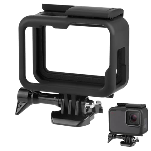 Carcasa Protectora Compatible con GoPro Hero 7/6/5/(2018) Black Marco Montura con Instale la Base y los Tornillos Negro