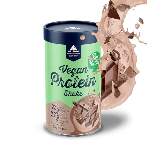Multipower 100% Vegan Protein Chocolate – 420 g Eiweißpulver – Veganes Pulver für Eiweißshake aus 3 pflanzlichen Proteinquellen – Proteinpulver vegan mit Vitaminen – Schokolade