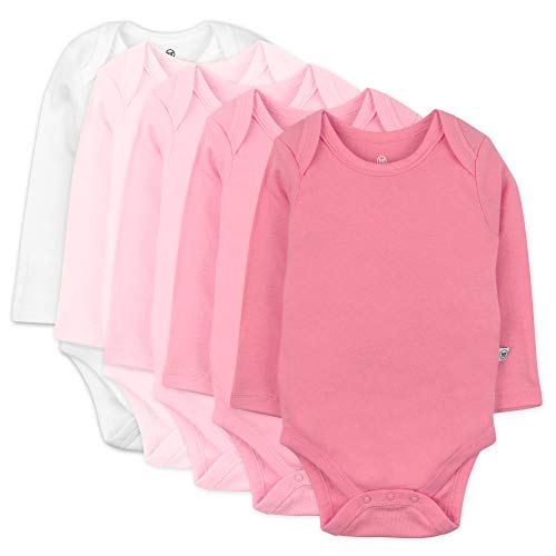 Image of HonestBaby Baby Girls' 5-pack Long Sleeve Bodysuits One-piece 100% Organic Cotton for Infant Baby Girls', Unisex