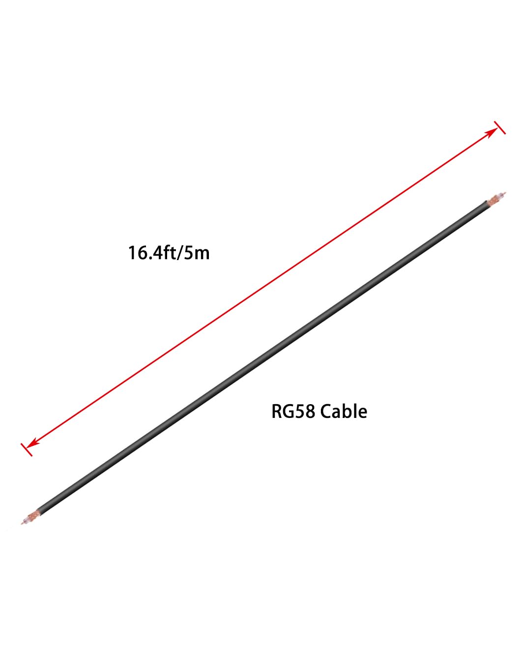 Vecys Câble Coaxial RF RG58 16.4FT/5M