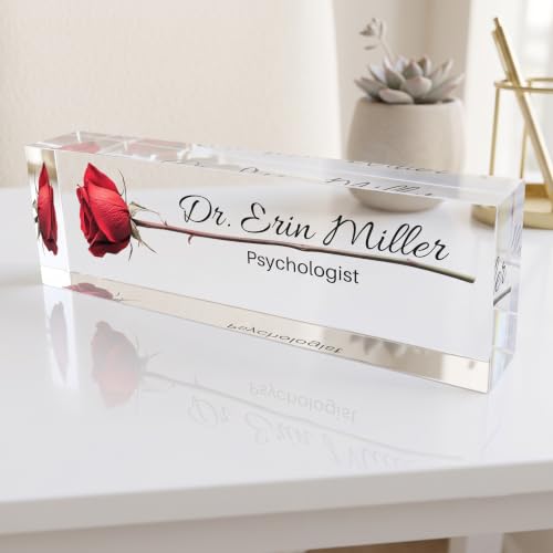 Image of Artblox | Modern Acrylic Desk Plate, Personalized Name Title Sign