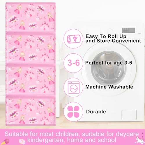 Image of Shellwei Vinyl Nap Mat Kid Preschool Daycare Sleep Mat,Princess