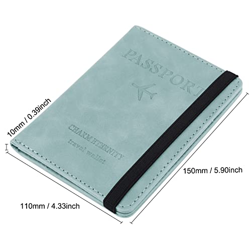 Coolzon Portefeuilles Passeport Porte Passeport Porte Organiseur De Voyage Portefeuille De Documents Portable Avec Blocage Rfid Cartes De Credit Cartes Didentite Billets Davionbleu Clair