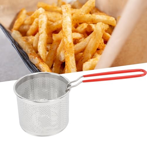 Porta papas fritas de acero inoxidable, cesta resistente a altas temperaturas para freidoras, cestas con mango para cocina (12 cm / 4,72 pulgadas) miniatura 3