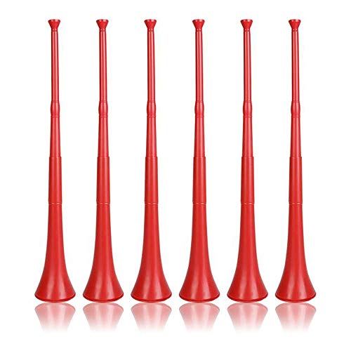 Vuvuzela - South African Style Collapsible Horn, Red (Pack of 6)