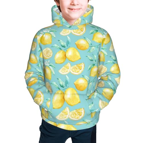 Yellow Lemon Kid Hoodies Boys Sweatshirts Girls Pullover with Pocket3