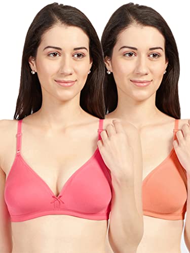 Image of SONARI Omania Womens Non-Padded Cotton Polyester Bras - Solid, Non-Wired, Medium Coverage, Hand Washable (Pack of 2)
