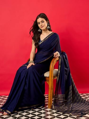 Image of AKHILAM Women's Kanjivaram Woven Soft Silk Saree With Blouse Piece
