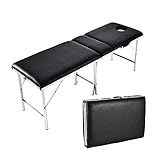 Camilla de masaje portátil, plegable, cama de masaje portátil, 3 zonas de altura regulable, soporta hasta 250 kg, fácil de transportar, ergonómica, incluye bolsa