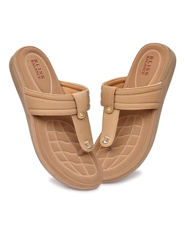 Image of Extra Soft Women's Comfortable Highcushioned Doctor Slippers|Flip-Flops Fashionable Casual & Stylish|Lightweight & Breathable Chappals|Outdoor Sandals Ladies&GirlsBB928