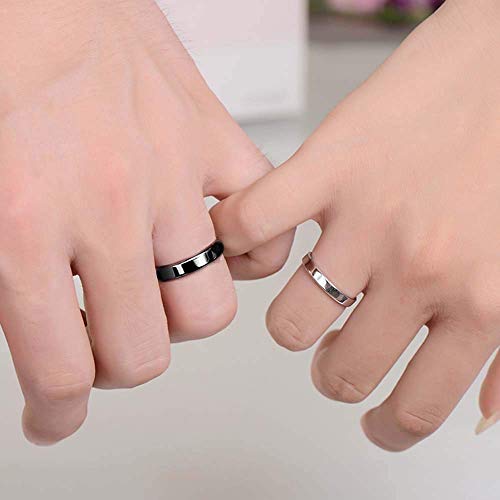 MJartoria Matching Necklaces for Couples-His and Her Engraved Ring Pendant Necklaces Anniversary Valentines Gifts for Boyfriends Girlfriends2