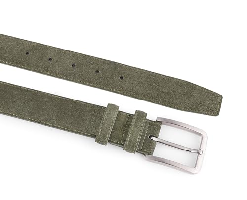 Image of Men's Belt Casual Genuine Leather Suede Belts for Men 1 3 /8 inch Wide Elegant Golf Dress Belt
