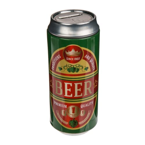 Hucha con Forma Lata de Cerveza. Huchas Originales de Lata con Tapa. Hucha Lata Barata Que se Puede Utilizar también como Bote para lápices. (Verde) Cover